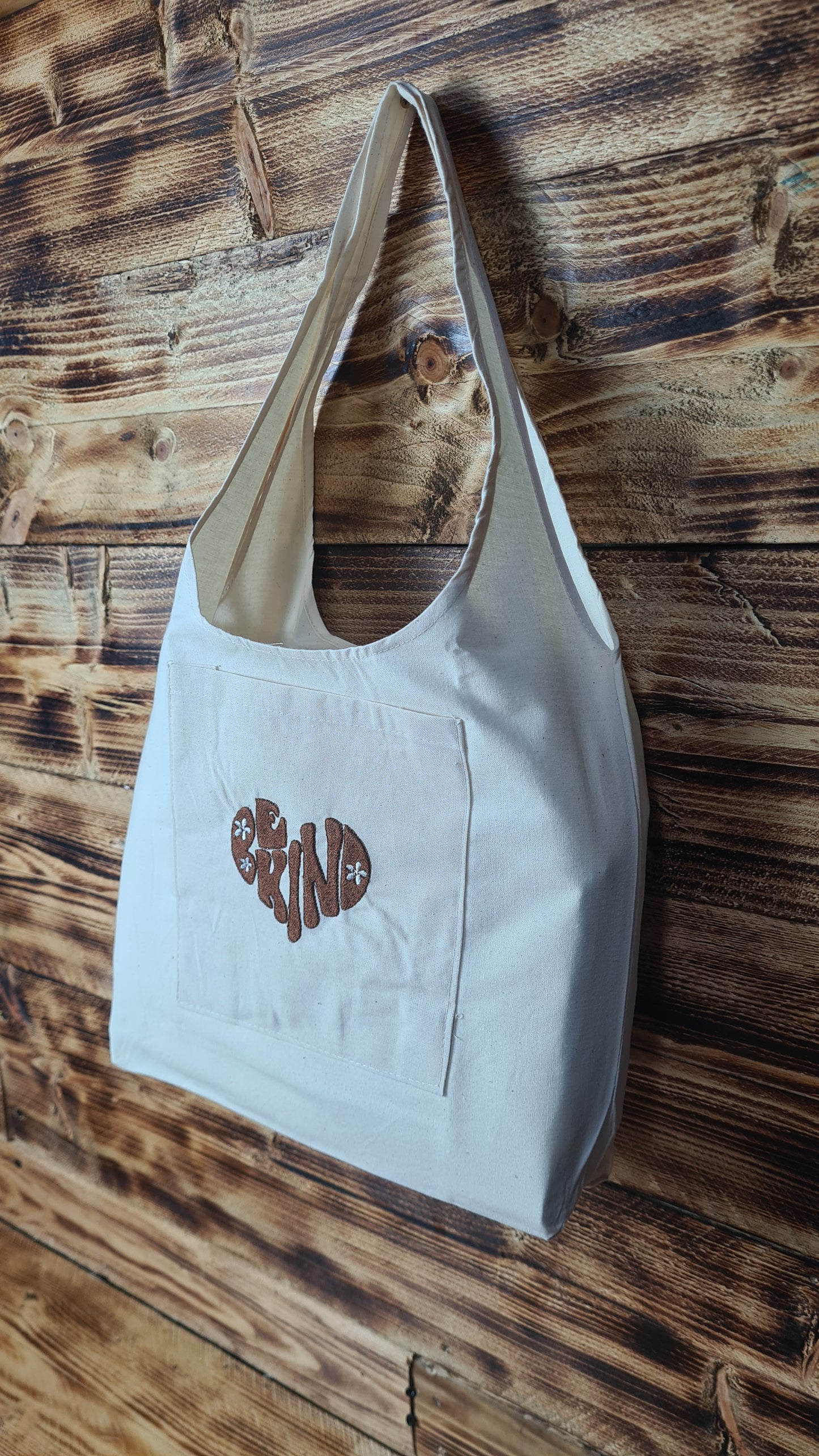 Totebag japonais beige brodé BE KIND