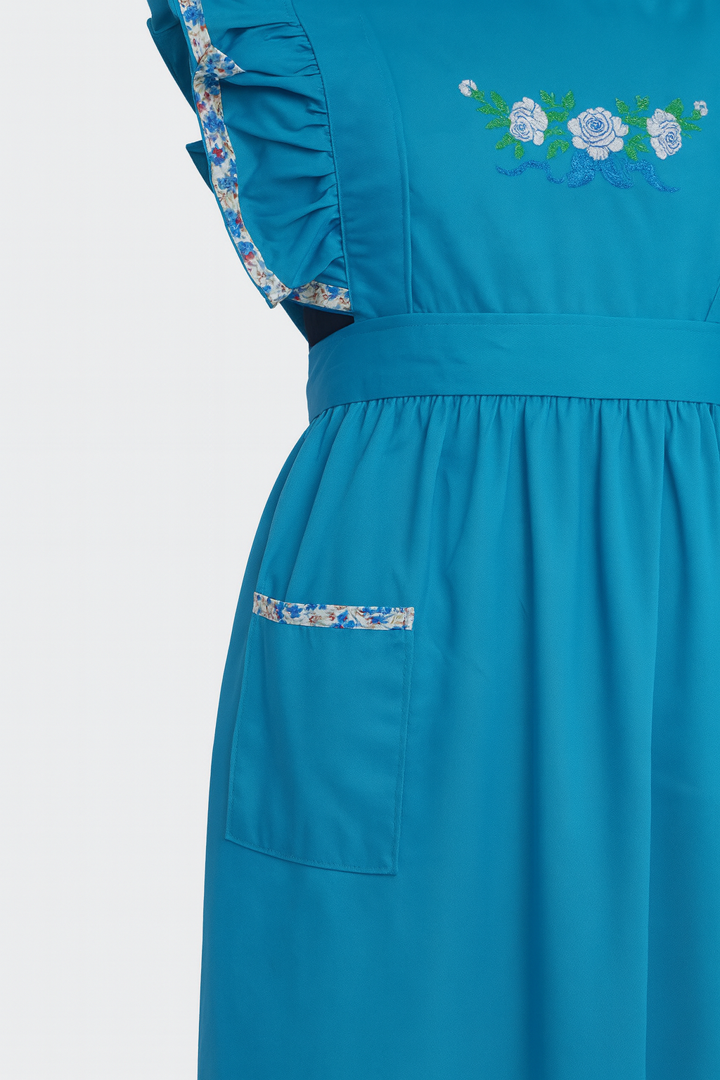 Tablier de cuisine vintage bleu