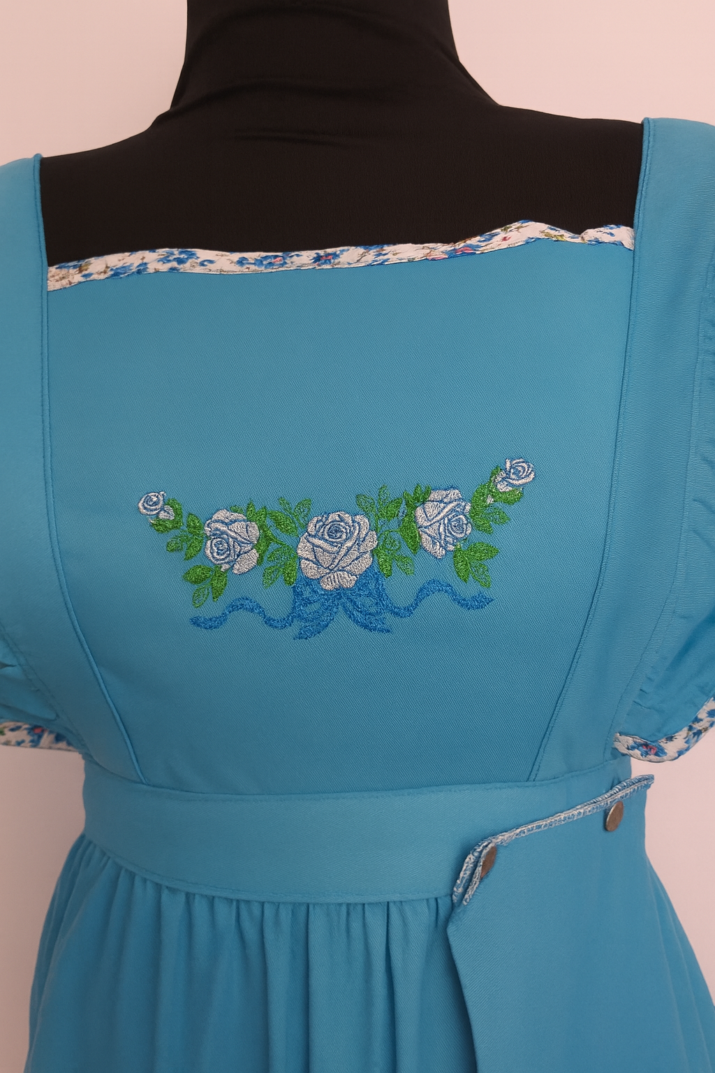 Tablier de cuisine vintage bleu