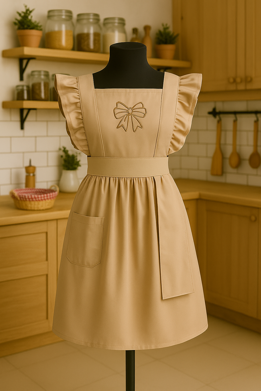 Tablier  vintage beige