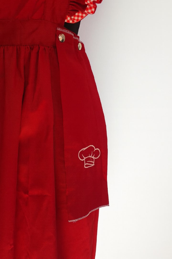 Tablier de cuisine vintage grenat