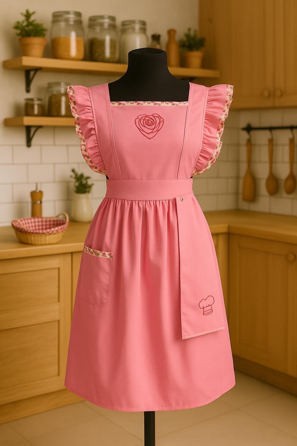 tablier de cuisine rose
