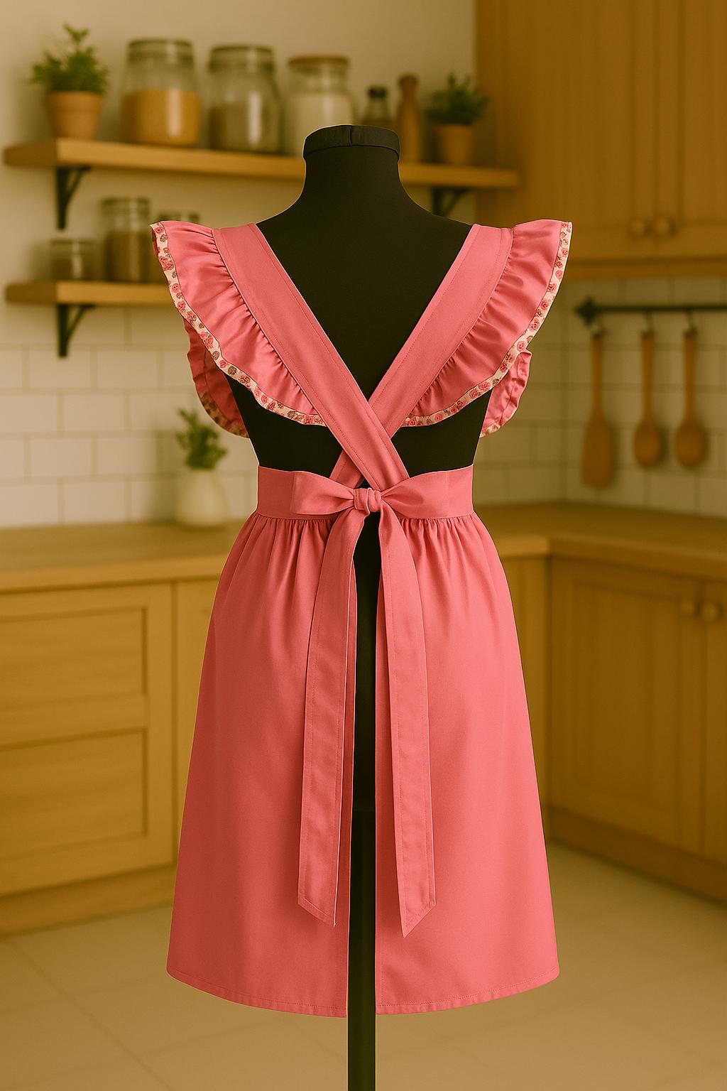 tablier de cuisine rose